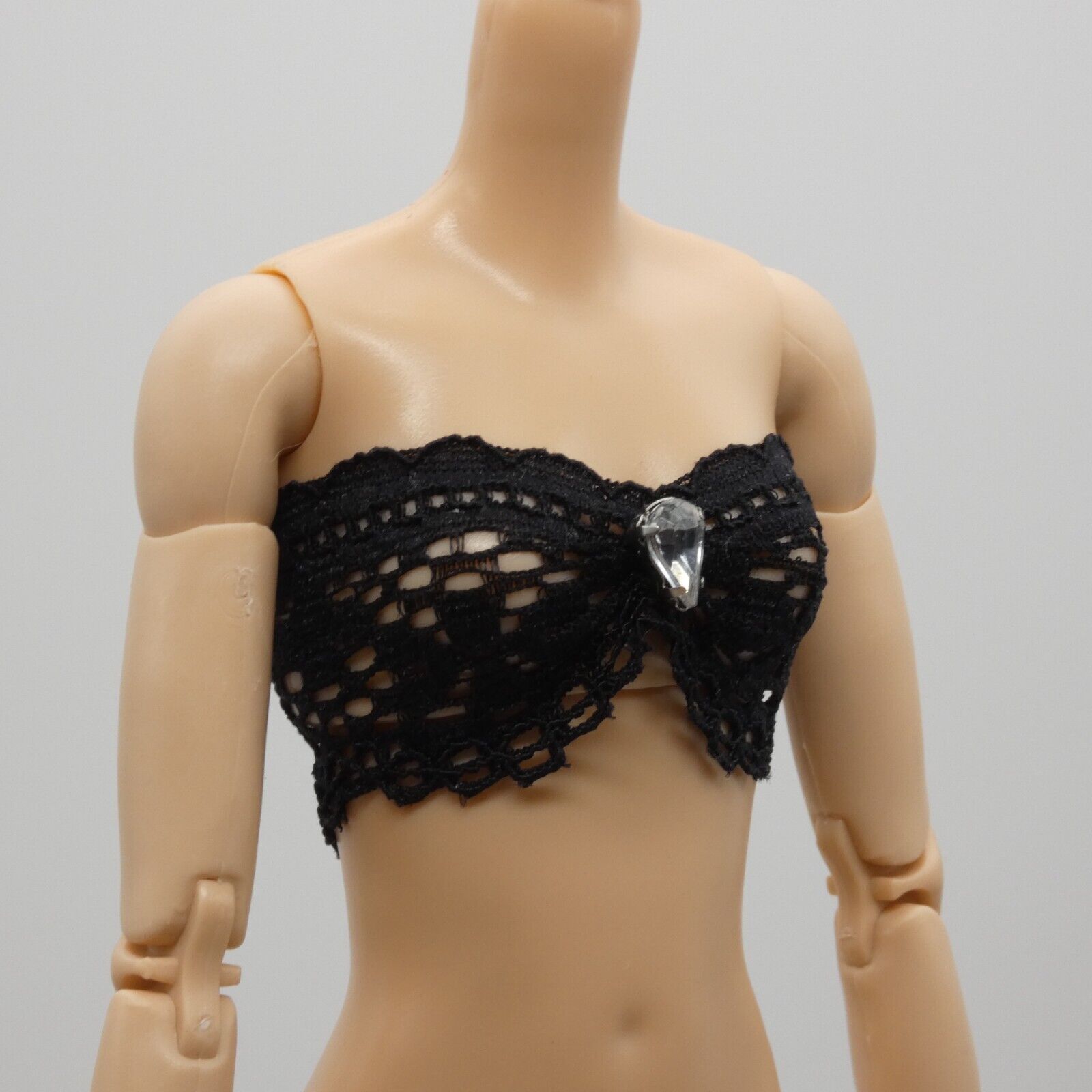 Barbie Doll Size Black Lace Bra With Gem Fits Model Muse And Made To Move