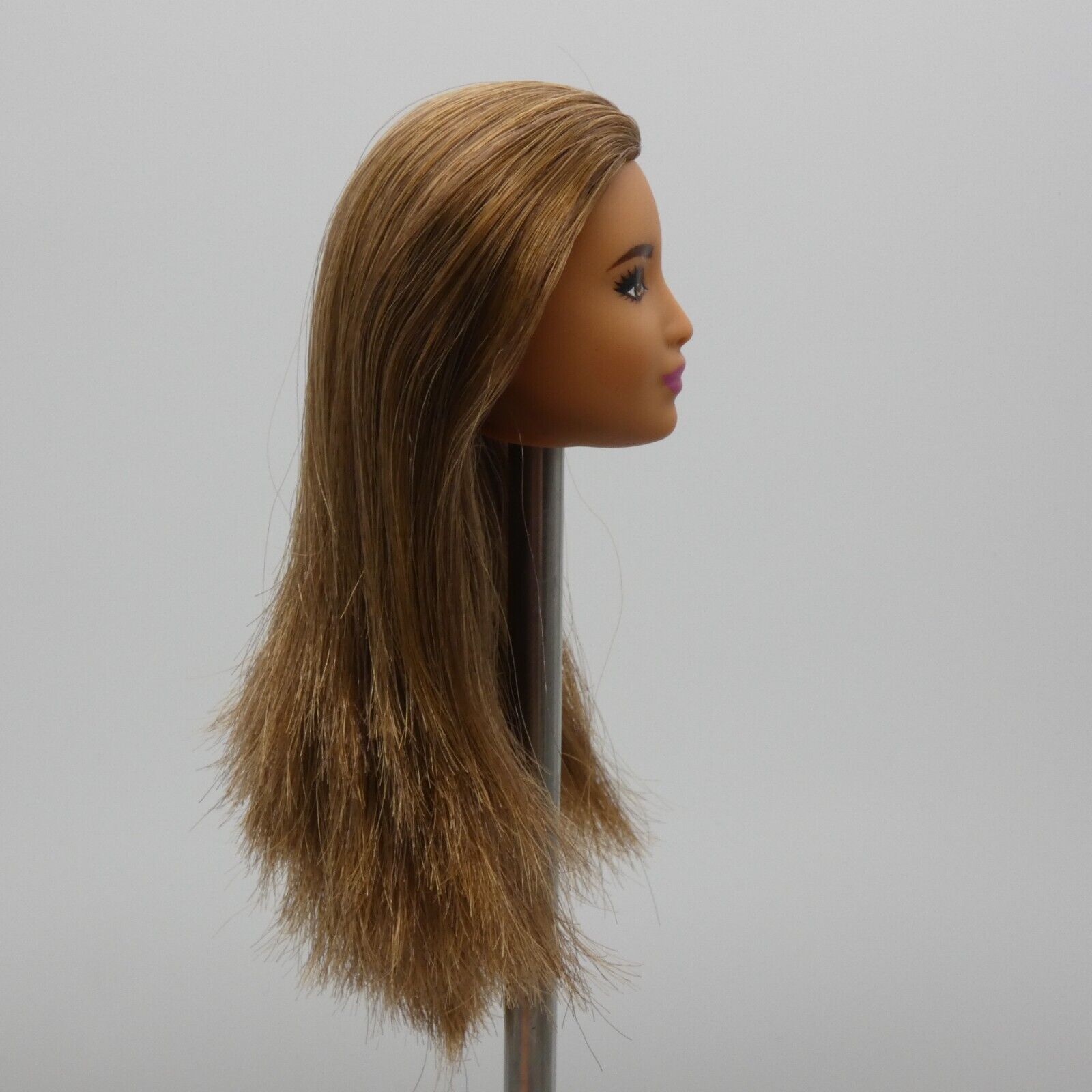 Barbie Beach Doll Head Only Goddess Angel Head Golden Brown Hair Gold Eyes FDJ98