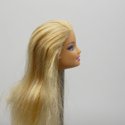 Barbie Doll Generation Girl CEO Face 1998 Head Only Blonde Purple Eyeshadow