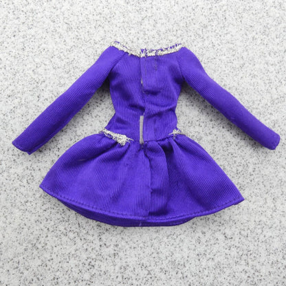 Barbie Doll Dress Regent Purple Long Sleeve Silver Accents Genuine Mattel