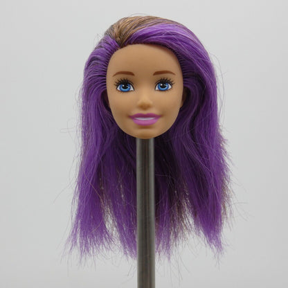 Barbie Skipper Doll Head Brown Hair Purple Eyes Light Skin FJB00 Mattel 2018