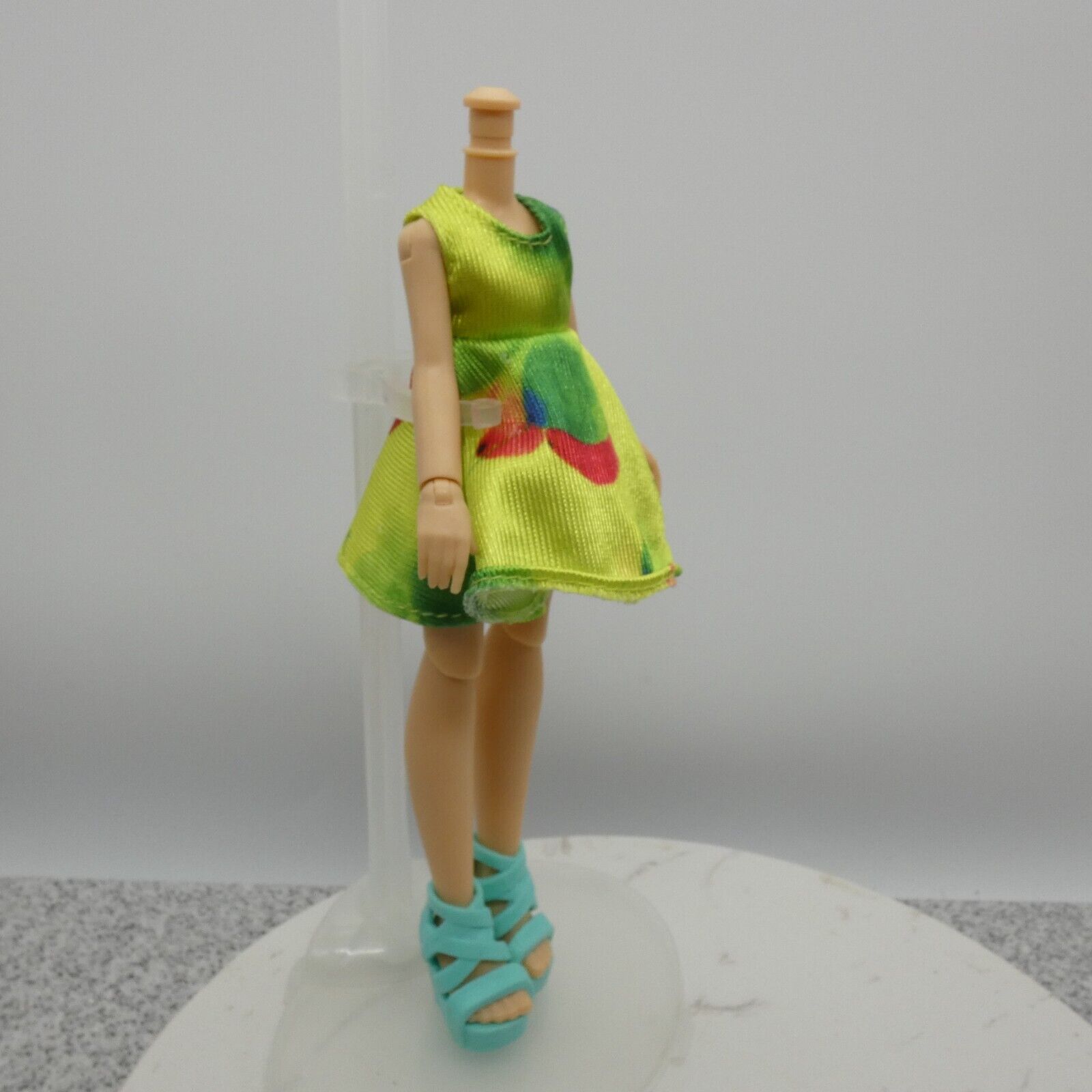 Boxy Girls Stevie Doll Body Floral Dress Aqua High Heel Sandals Jay Play WKQ38