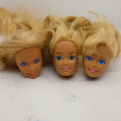 Barbie Doll Head Lot of 3 Heads SuperStar Blonde 80s 90s Medium Light Tan JY6