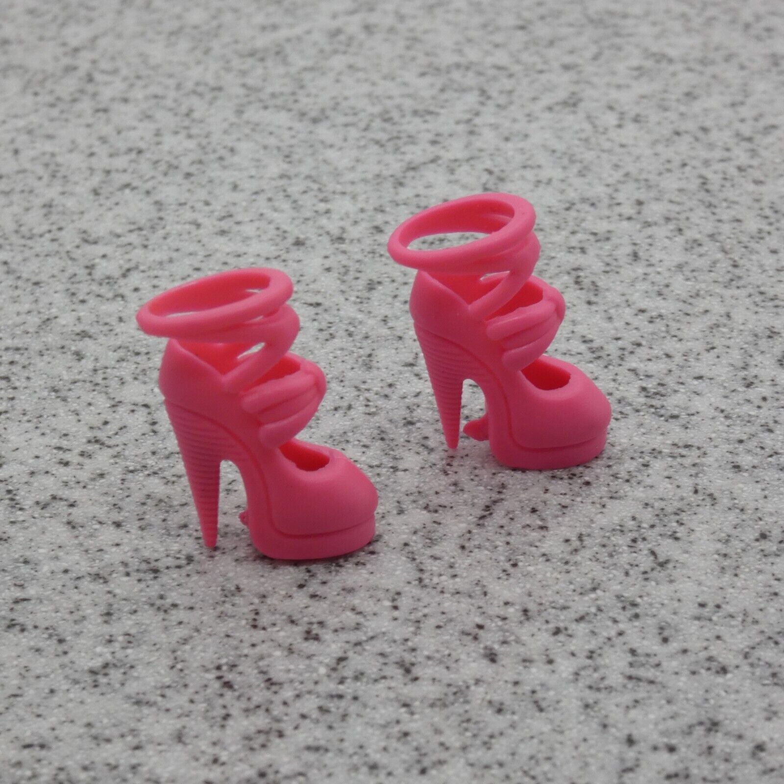 Barbie Doll Size Shoes High Heel Pink Closed Toe For Articulated Feet B1 Clone