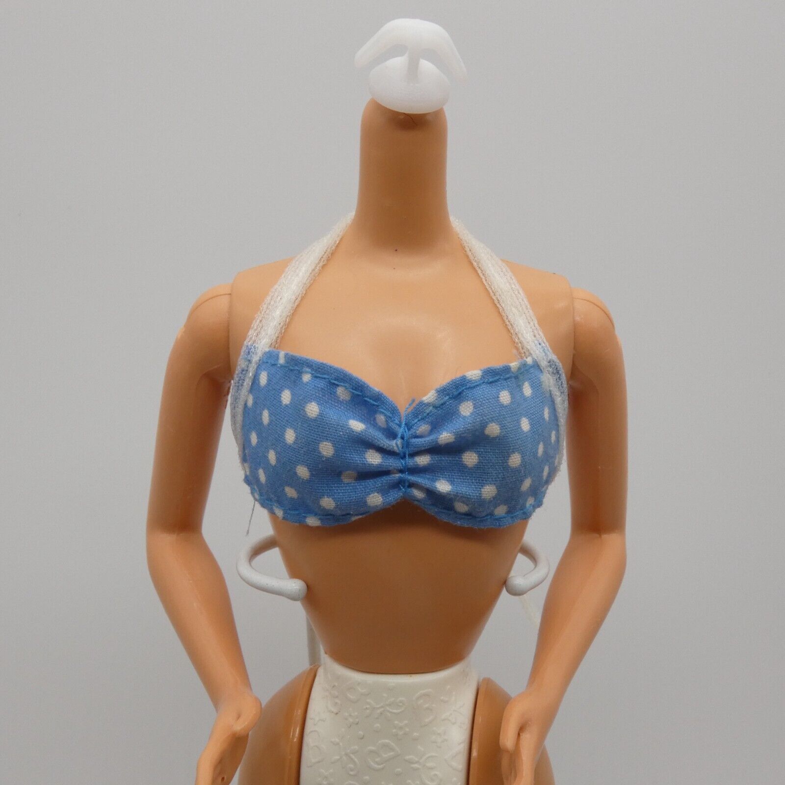 Barbie Club California Doll Bikini Top Only Blue Polka Dot Halter 1987 4439