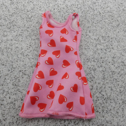 Barbie Doll Mini Dress Pink Red Hearts Sleeveless Tank Valentines Mattel