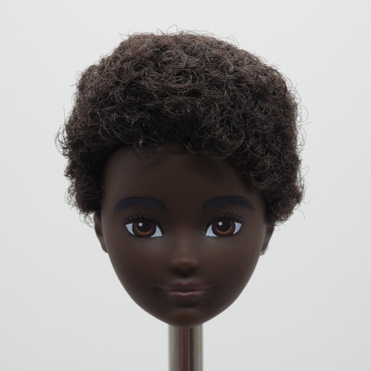 Creatable World Doll Head Curly Black Hair AA Dark Skin 2020 Mattel GKV49