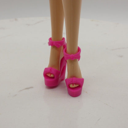 Barbie Doll Shoes Pink Sandals Fit Model Muse Tall Curvy Feet Wedge Looks 19