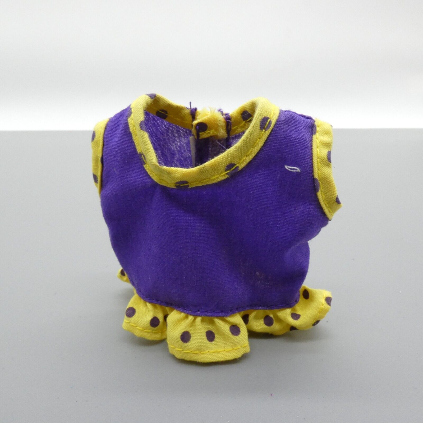 Barbie Doll Size Shirt Top Purple Sleeveless Yellow Trim Polka Dot Lakers Colors