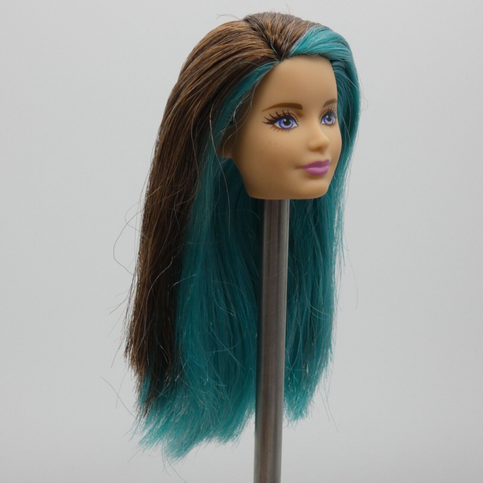 Barbie Puppy Chase Skipper Doll Head Brown Blue Hair Closed Mouth 2016 DMB27