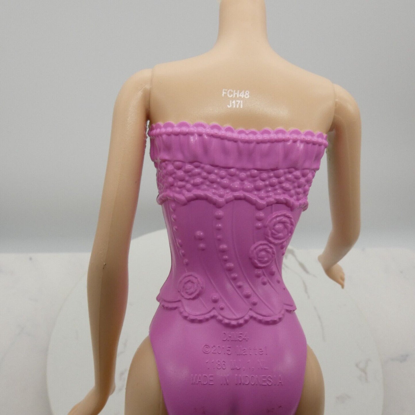 Barbie Doll Body Only Medium Light Skin Pink Molded Suit Candy Kingdom FCH48