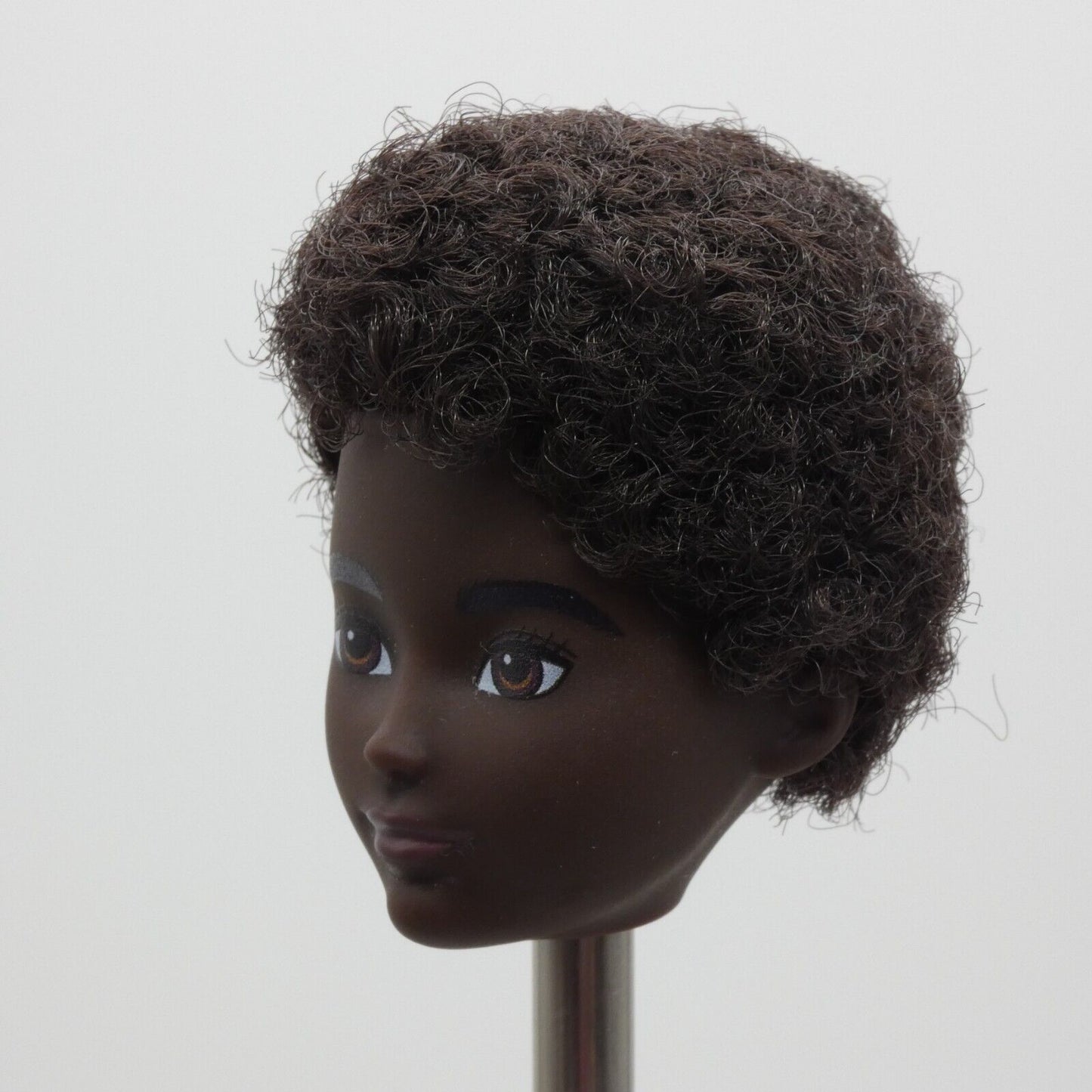 Creatable World Doll Head Curly Black Hair AA Dark Skin 2020 Mattel GKV49