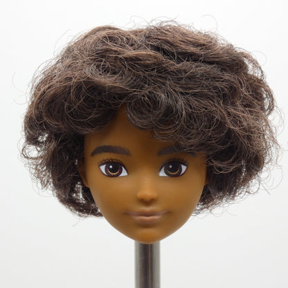 Creatable World Doll Head Curly Brown Hair Eyes Medium Skin 2020 Mattel GKV45