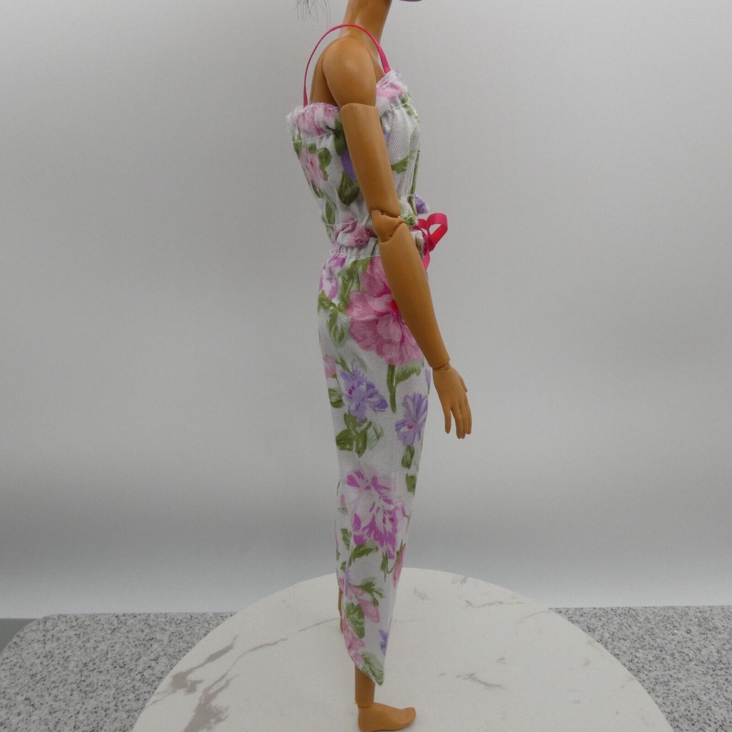 Barbie Doll Size Outfit Pink Floral Tank Top Wide Leg Pants Fit Model Muse MTM