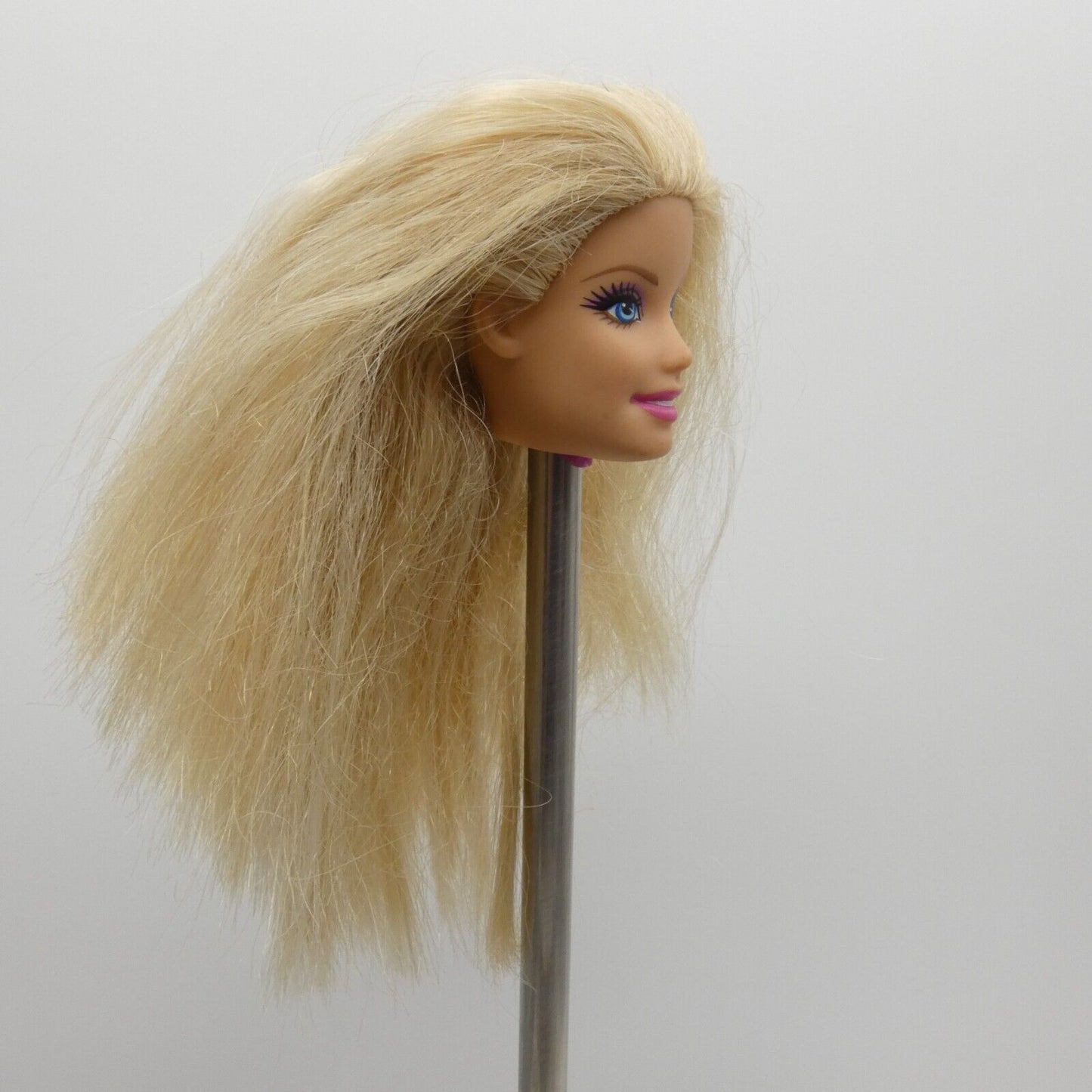 Barbie Doll Head CEO Generation Girl Face Blonde Hair Open Mouth Blue Eyes