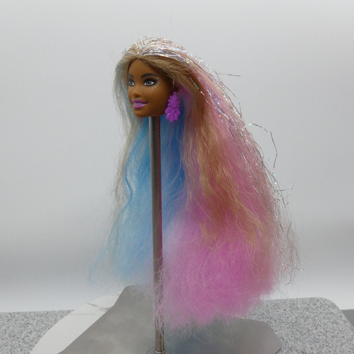 Barbie Fantasy Hair Doll Head Carnaval Face AA Pink Blue Blonde Hair 2020 GHN05