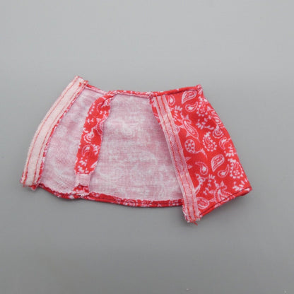 Barbie Curvy Doll  Size Skirt White On Red Paisley Print Mid Thigh Pencil