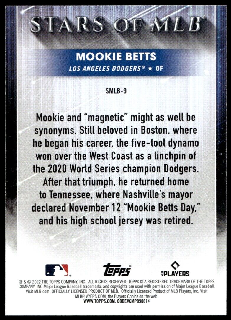 2022 Topps #SMLB-9 Mookie Betts Stars of MLB Near Mint