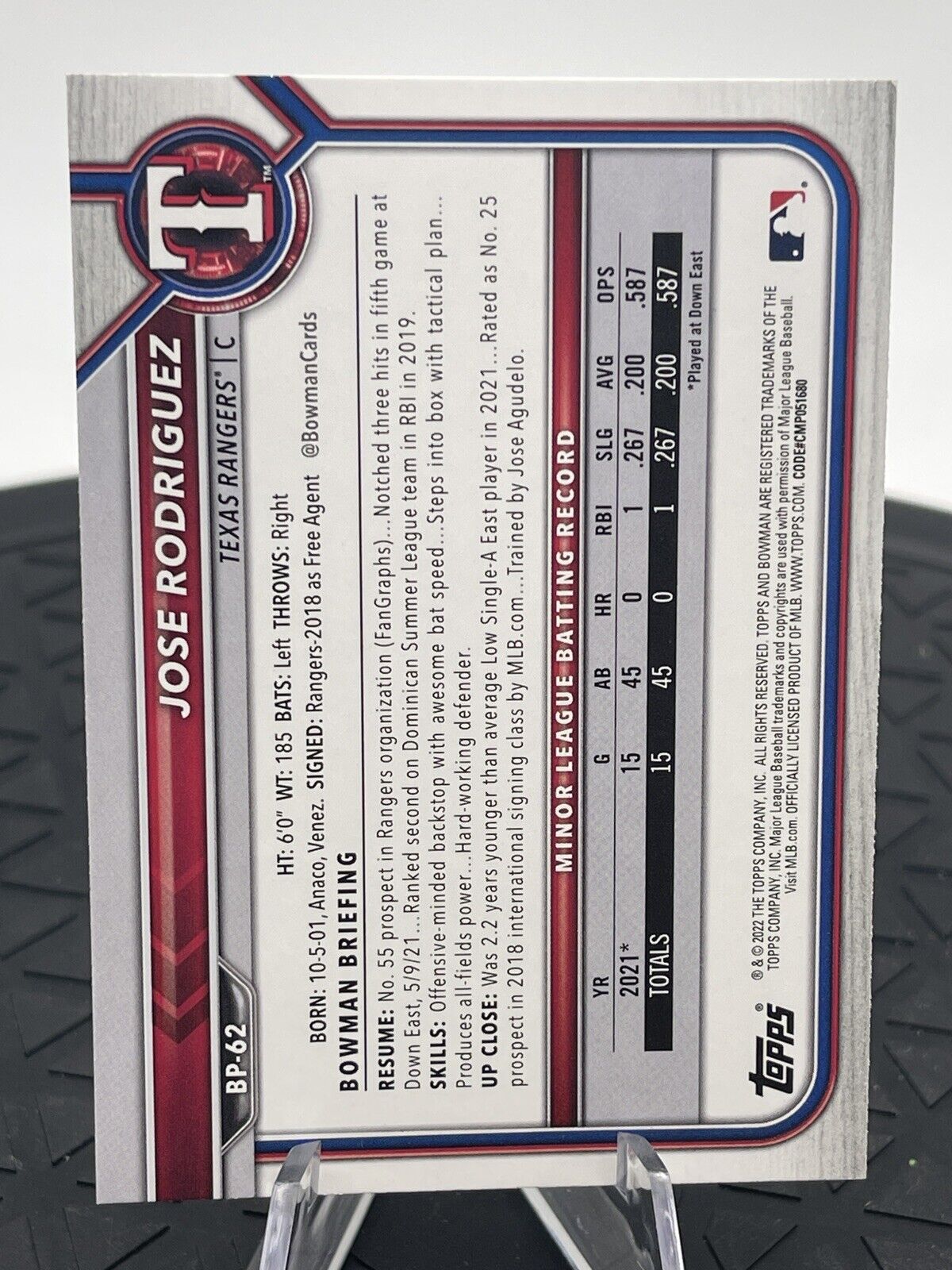 2022 Bowman Jose Rodriguez 1st Bowman #BP-62