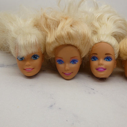 Barbie Doll Head Lot of 5 Heads SuperStar Long Blonde 80s 90s Mattel JY11