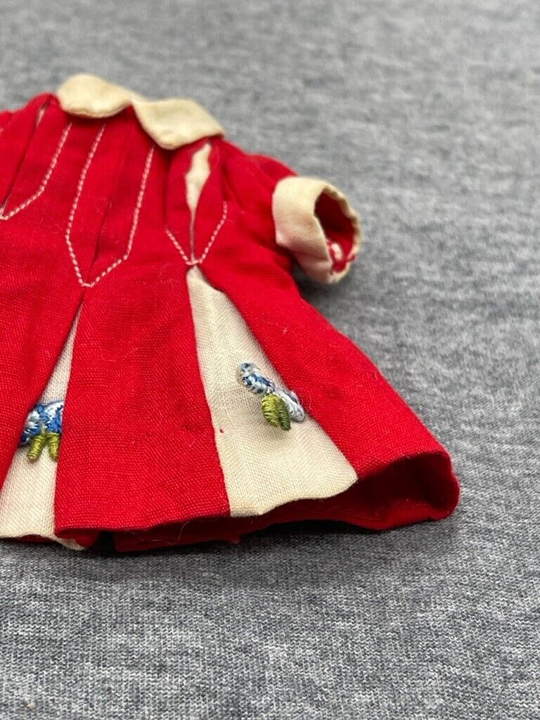 Vintage Deluxe Reading Penny Brite Doll Red White Dress Pleats 1960s