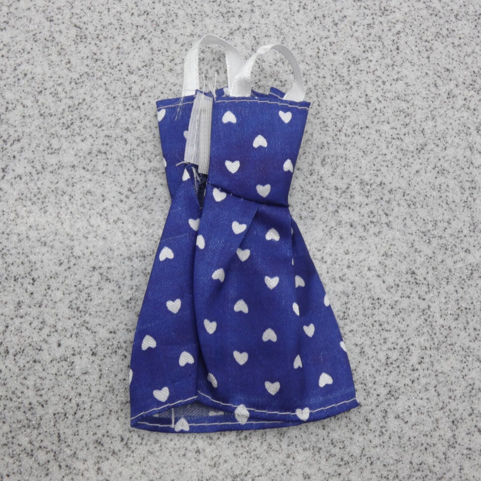 Barbie Doll Size Fashion Dress Blue Tank Silver Hearts Straps Sleeveless Clone