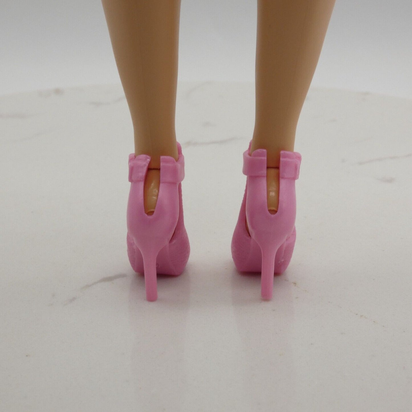 Barbie Doll Open Toe Ankle Boots Pink Heels Shoes Fit Curvy Tall Feet Looks 24