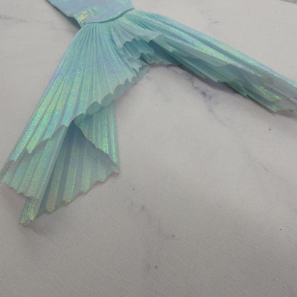 Barbie Doll Size Aqua Green Blue Iridescent Foil Fan Fins