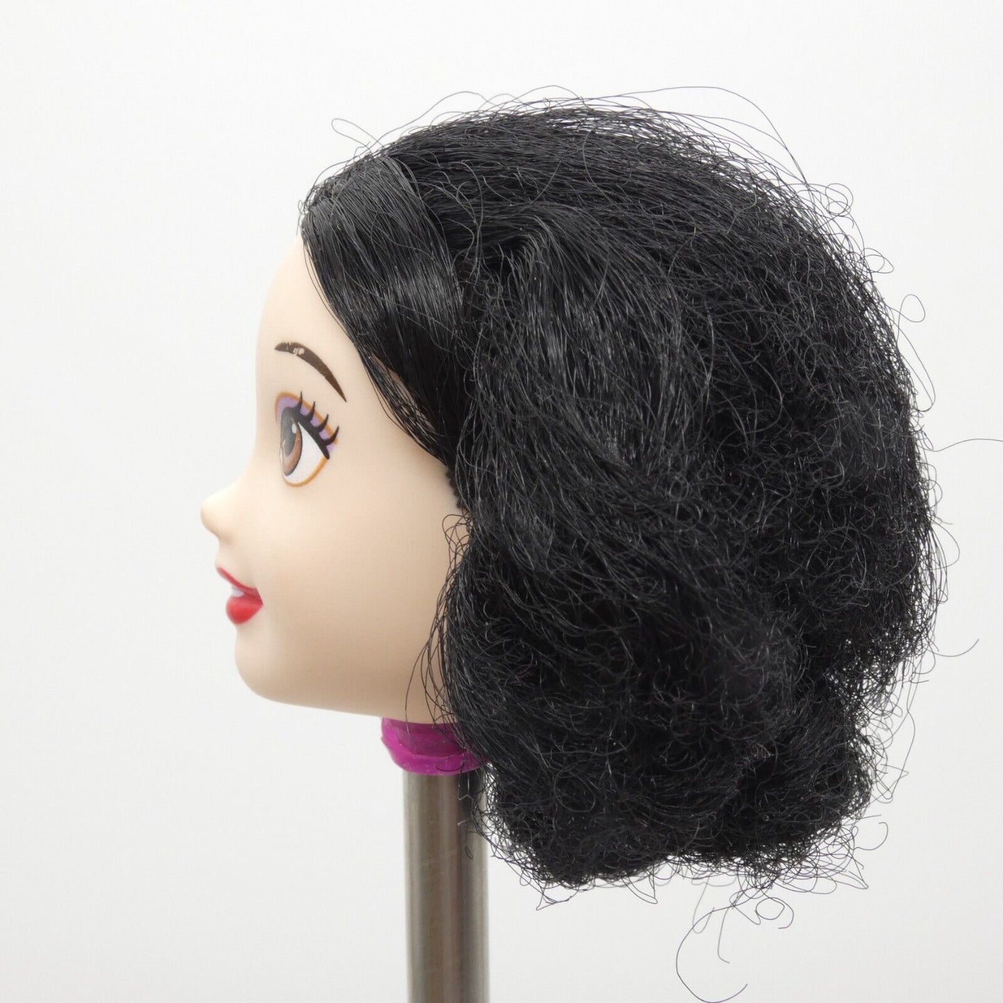 Disney Royal Shimmer Snow White Doll Head Only Black Curly Wavy Hair Hasbro