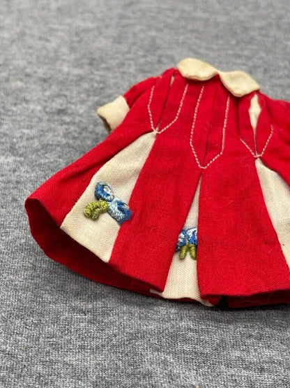 Vintage Deluxe Reading Penny Brite Doll Red White Dress Pleats 1960s