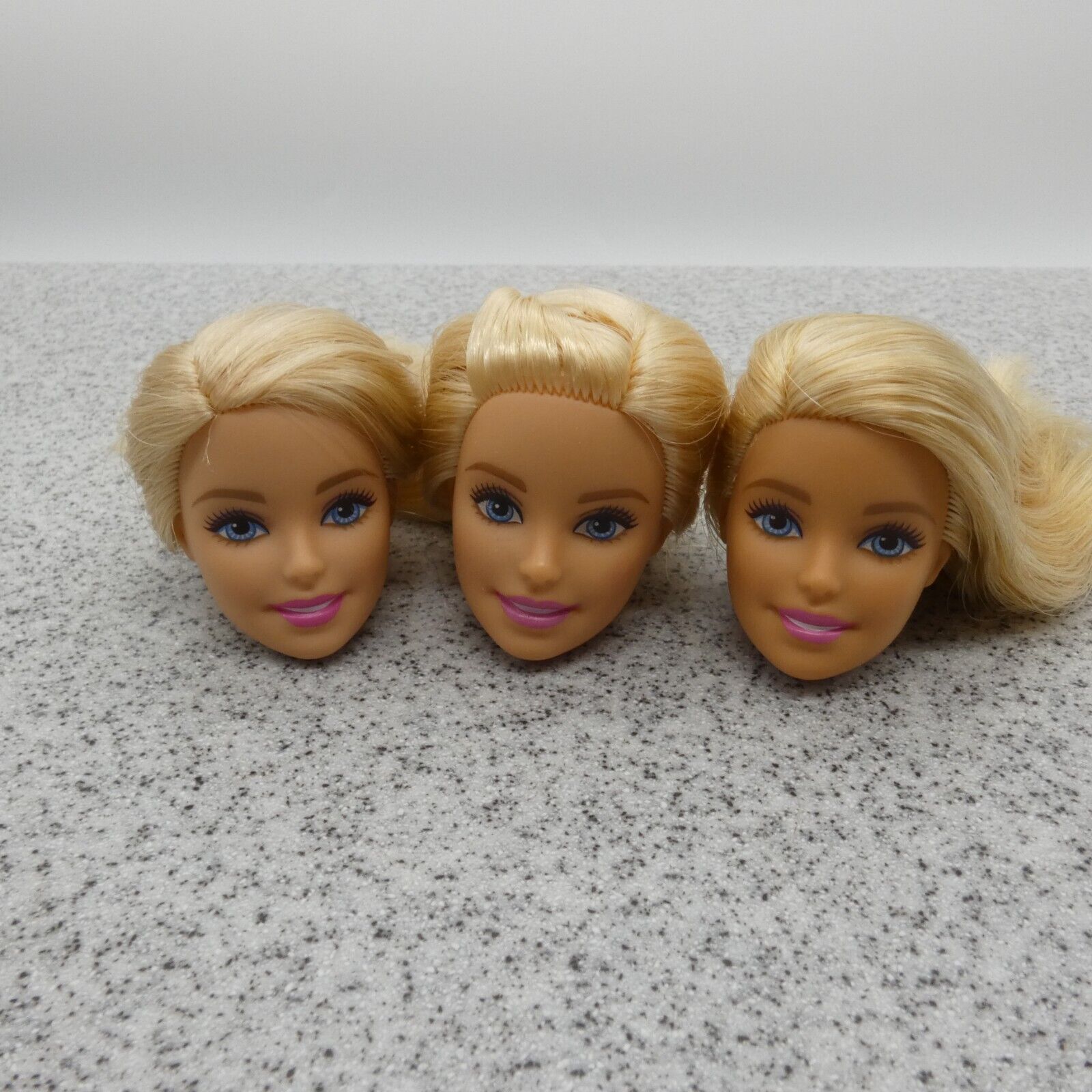 Barbie Doll Head Lot of 3 Millie Face Blonde Blue Eyes Medium Light Skin J292