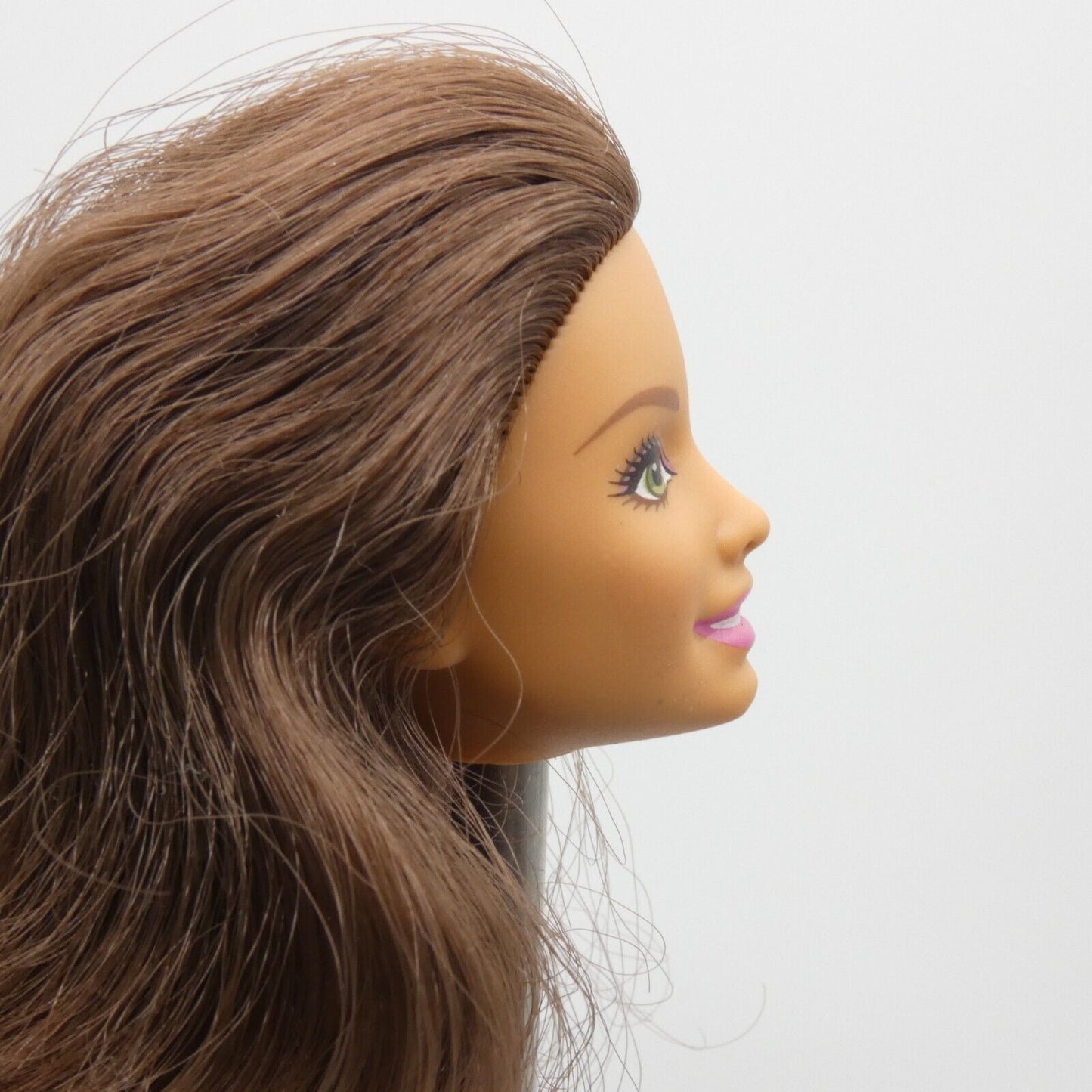 Barbie Doll Head Summer Face Brown Hair Green Eyes 2015 Ballerina DHM43