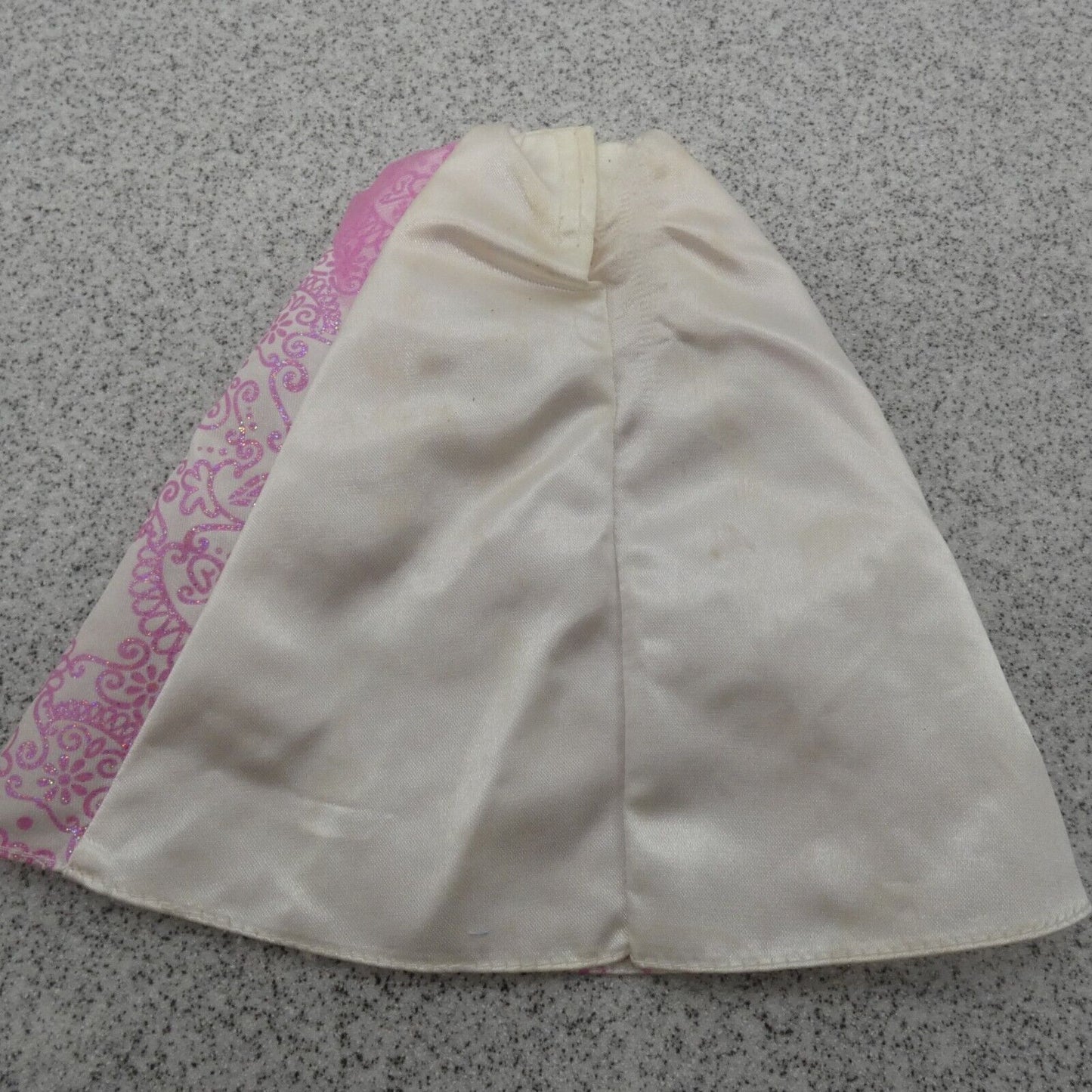 Barbie Bridal Doll Wedding Dress Skirt Only White Pink Satin Like 2018 CFF37