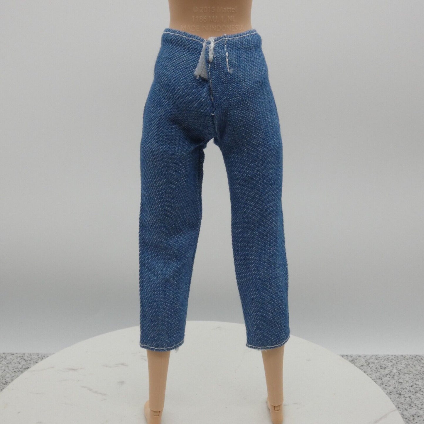 Barbie Doll Size Jeans Medium Wash Blue Pants Capri Distressed Fit Made To Move