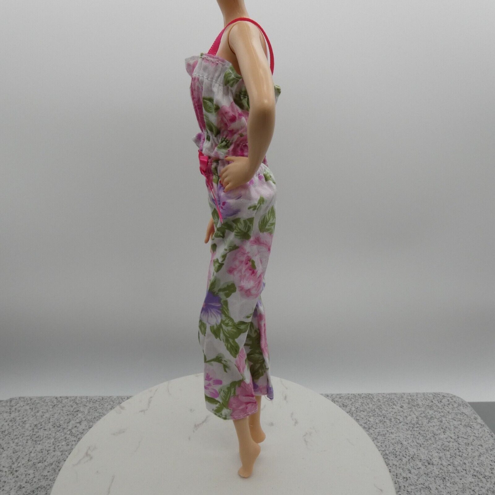 Barbie Doll Size Outfit Pink Floral Tank Top Wide Leg Pants Fit Model Muse MTM