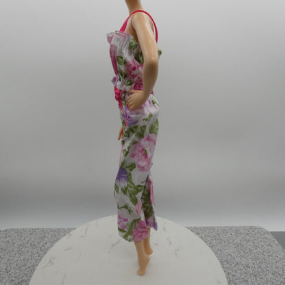 Barbie Doll Size Outfit Pink Floral Tank Top Wide Leg Pants Fit Model Muse MTM