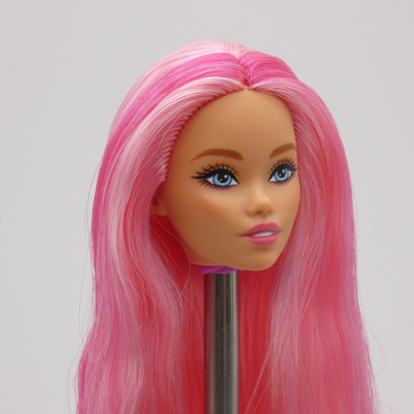 Barbie Dreamtopia Mermaid Doll Head Odile Face Pink Hair Open Mouth 2024 HRR05 B