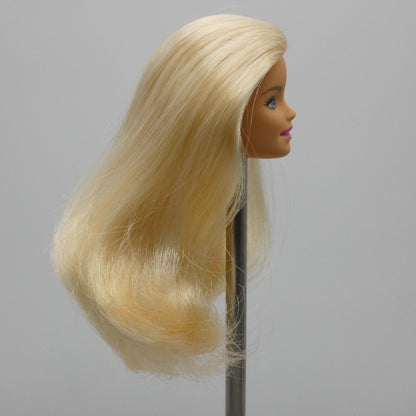 Barbie Fashion Doll Head Only Millie Face Blonde Blue Eyes Left Side Part Mattel