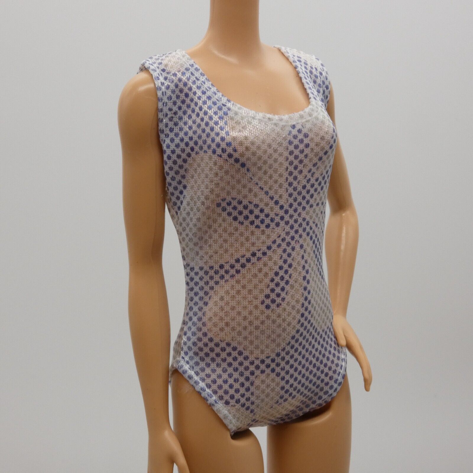 Barbie Doll Size Swimsuit Blue Glimmer Tropical Bathing Suit One Piece Clone