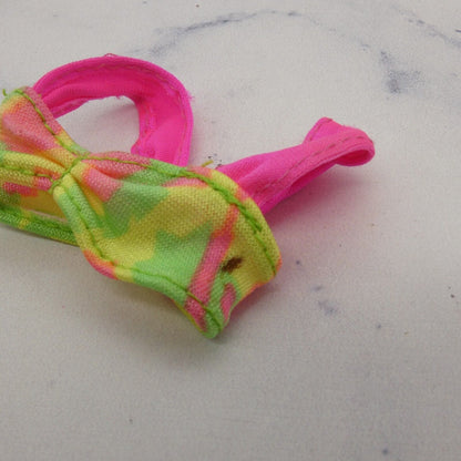 Barbie Doll Swimsuit Bathing Suit Bikini Top Only Multicolor Pink Straps Suntan