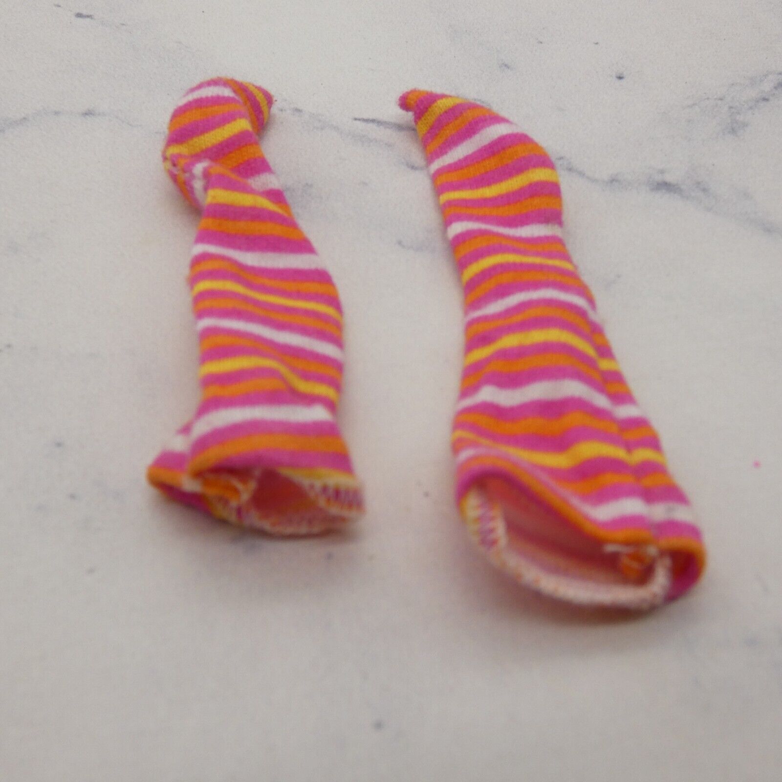 Barbie Doll Size Socks Multicolor Striped Below The Knee High Stockings