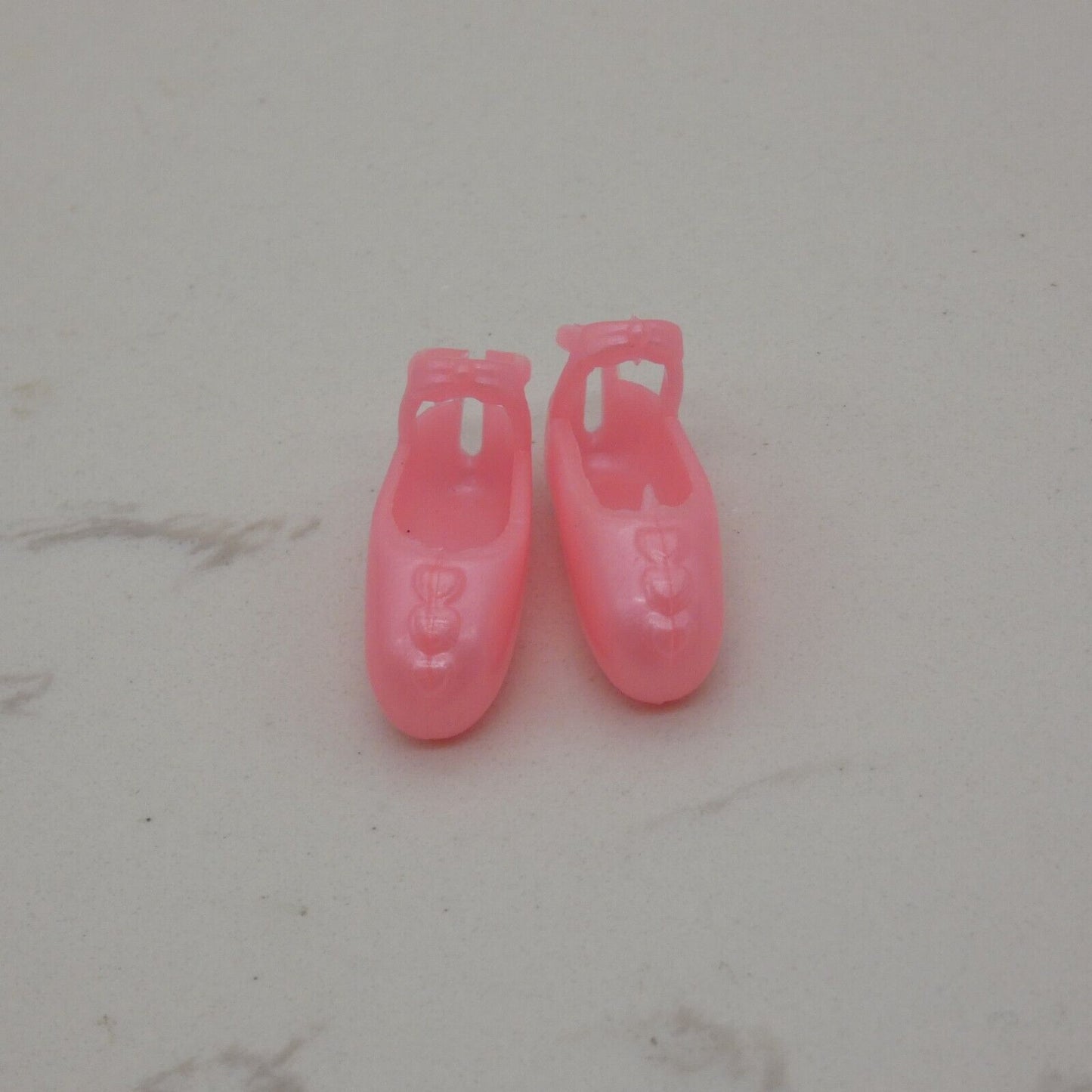 Barbie Doll Size Shoes Pink Closed Toe Ballet Pointe Flat Ankle Straps Clone M92