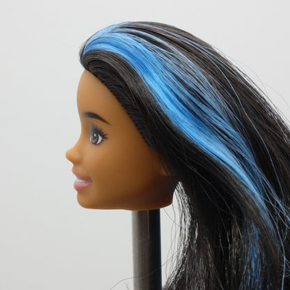 Barbie Skipper Babysitter Doll Head Black Blue Hair Hispanic 2022 Mattel HJY34