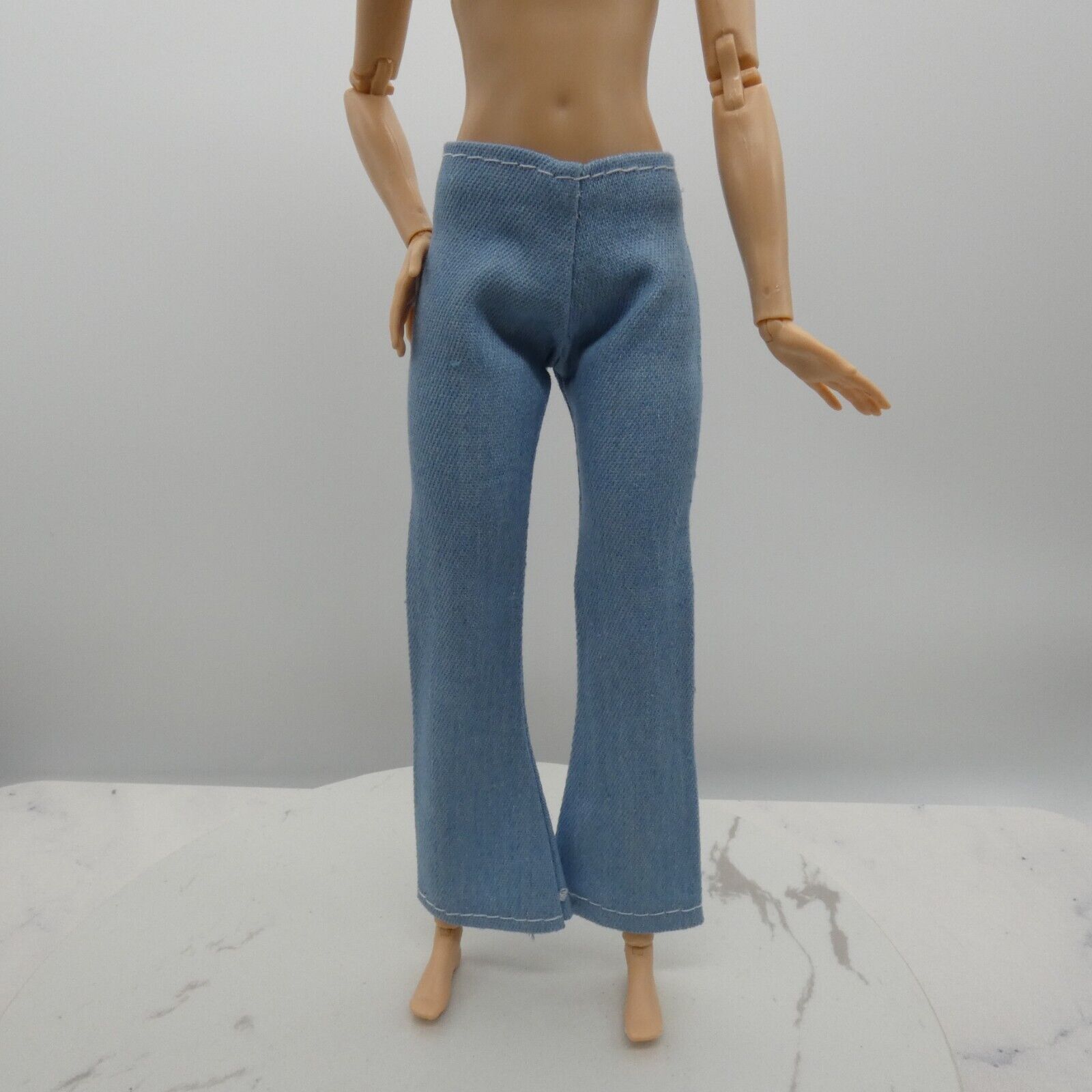 Barbie Doll Size Jeans Light Wash Blue Pants Flare Ankle Crop Fit Made To Move