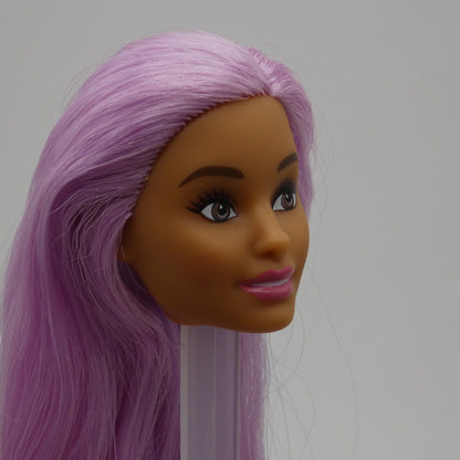 Barbie Careers Pop Star Doll Head Neysa Face Purple Hair Side Glance 2019 FXN98