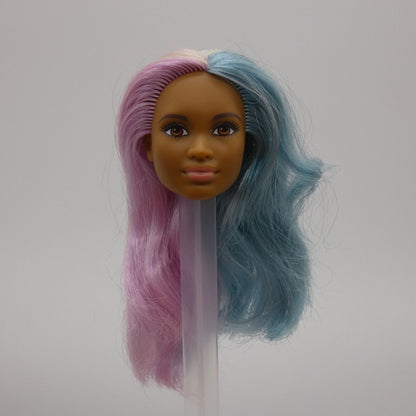 Barbie Fashionistas 42 Doll Head Only AA Grace Mbili Purple Blue Hair 2016 DTF05