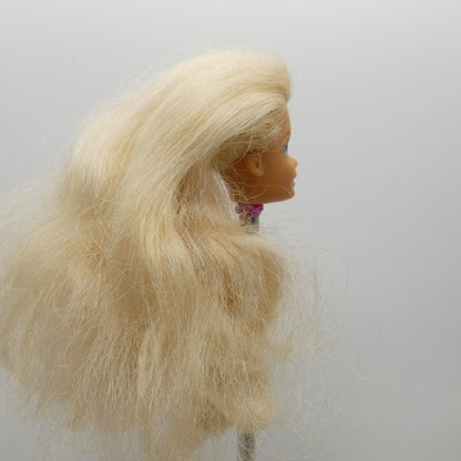 Barbie Western Fun Doll Head Only Long Blonde Wavy Hair 1989 Mattel 9932