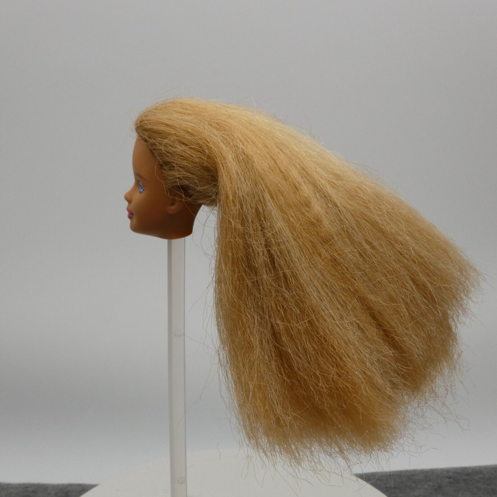 Barbie Mackie Face Doll Head Only Blonde Butterfly Art 1998 Mattel Crimped Hair