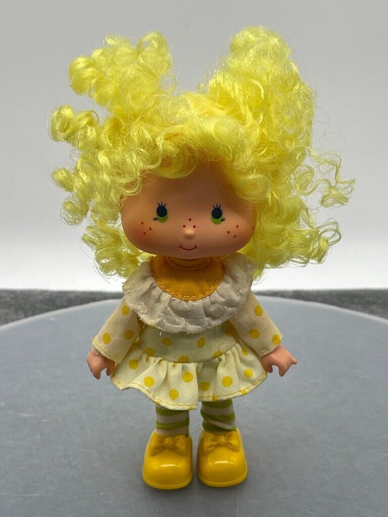 Strawberry Shortcake Lemon Meringue Doll Yellow Hair Outfit Shoes Tights VTG 5"