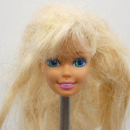 Barbie All American Doll Head Only Blonde Hair Bangs Blue Green Eyes 1991 3712